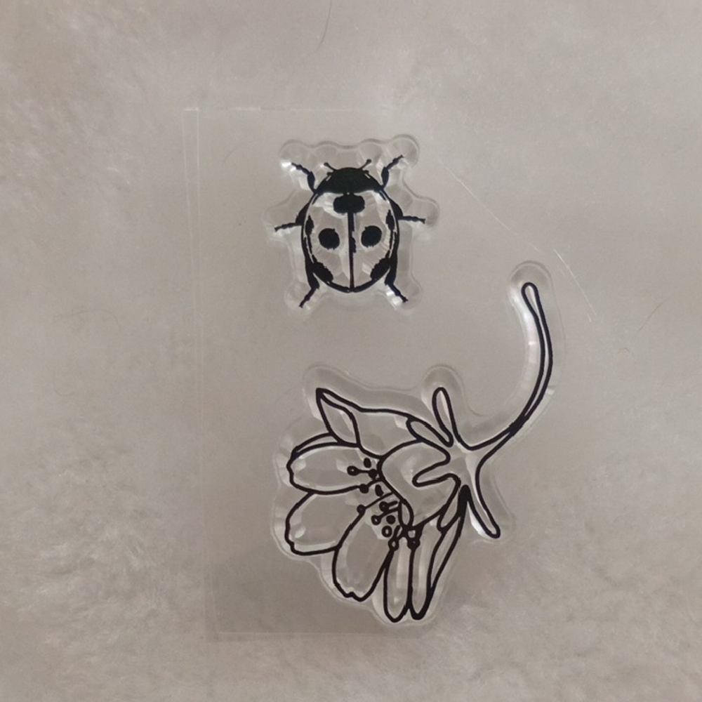 Ladybug and Flower Craft Clear Stamps